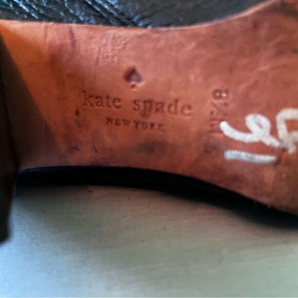 Kate Spade Lanise Cuffed Black Leather Back Bow Ankle Boots - Picture 5 of 6